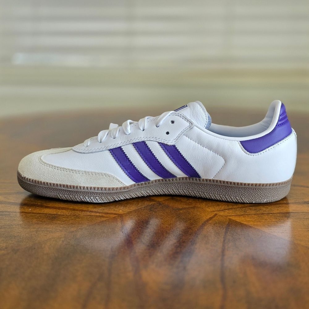 Adidas Originals Samba ADV Cloud White Purple Men's Size 12 Leather New IE6613 - Picture 9 of 14
